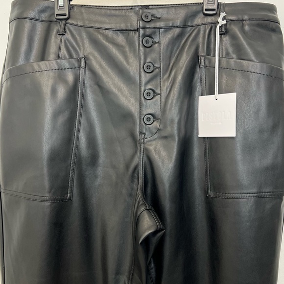 Pistola Tammy Black Faux Leather Straight Ankle Pant High Rise Women’s 20W NWT - Picture 4 of 13